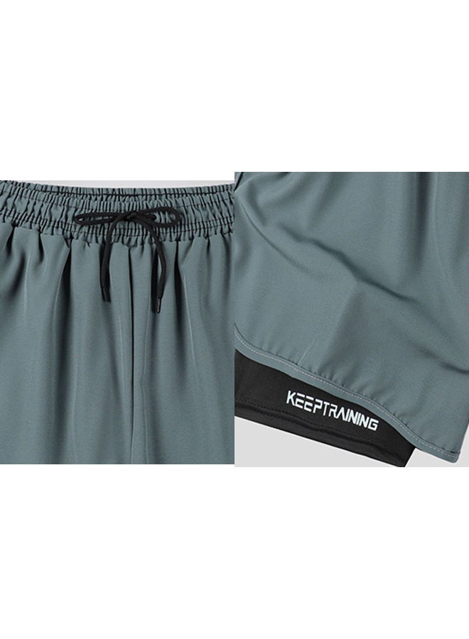 YUKE Men's Running Shorts, Men's Quick-Drying Workout Running Shorts, 2-in-1 Invisible Shorts, Multifunctional Gym Yoga Outdoor Sports ShortsXL - Image 4