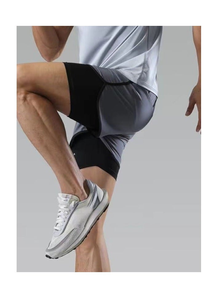 YUKE Men's Running Shorts, Men's Quick-Drying Workout Running Shorts, 2-in-1 Invisible Shorts, Multifunctional Gym Yoga Outdoor Sports ShortsXL - Image 5