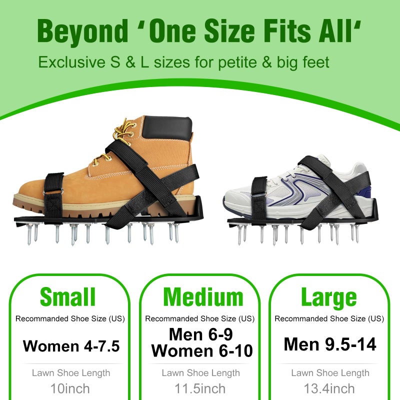 DenForste Lawn Aerator Shoes for Grass - Pre-Assembled Grass Aerator Shoes for Lawn - Soil Yard Aerator Tool for Aerating Patio Garden, Black - Image 5