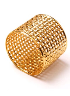 RARELY Set of 10 Gold Metal Mesh Napkin Button Napkin Ring  - Image 3