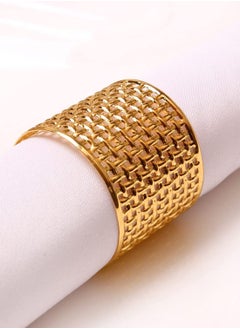 RARELY Set of 10 Gold Metal Mesh Napkin Button Napkin Ring  - Image 2