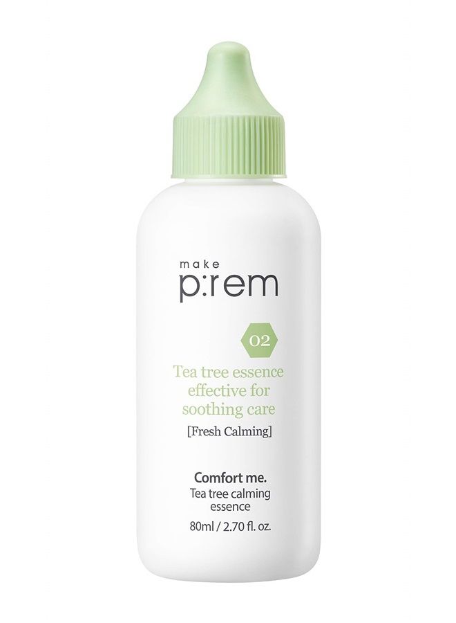 MAKEP:REM make prem Comfort me Tea Tree Calming Essence, Korean tea tree serum effective for soothing care, 86% tea tree extract calming your skin instantly, 5 layered hyaluronic acid hydrates the skin, 80ml, 2 - Image 1