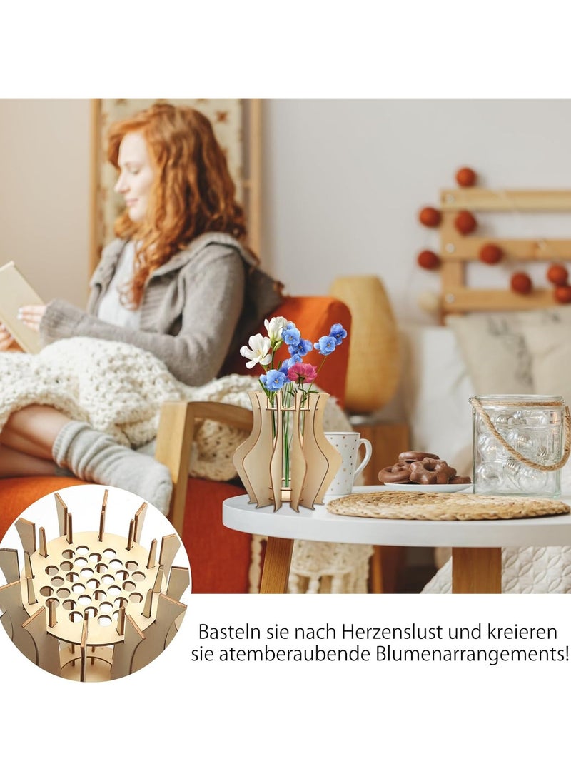 Relex Vase for Flowers, 3D Puzzle Vase for Wooden Puzzle, Flower Vase for Bouquet, Construction Kit for Roses, Construction Kit, Sunflowers, Tulips, Orchids, Cherry Blossoms - Image 4