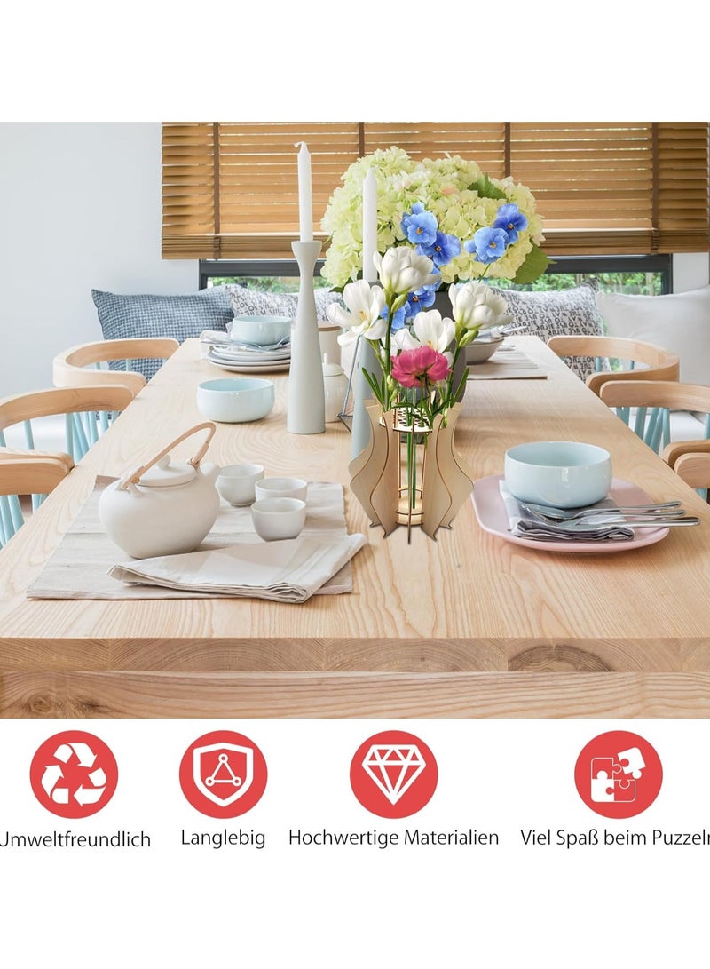 Relex Vase for Flowers, 3D Puzzle Vase for Wooden Puzzle, Flower Vase for Bouquet, Construction Kit for Roses, Construction Kit, Sunflowers, Tulips, Orchids, Cherry Blossoms - Image 5