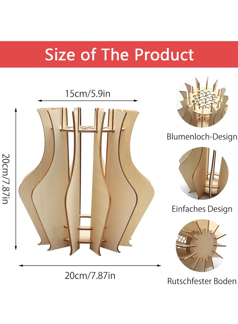 Relex Vase for Flowers, 3D Puzzle Vase for Wooden Puzzle, Flower Vase for Bouquet, Construction Kit for Roses, Construction Kit, Sunflowers, Tulips, Orchids, Cherry Blossoms - Image 2