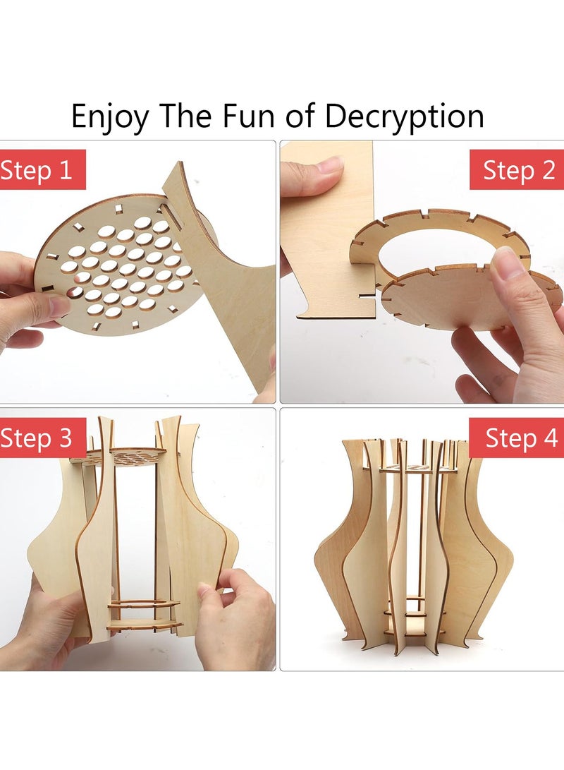 Relex Vase for Flowers, 3D Puzzle Vase for Wooden Puzzle, Flower Vase for Bouquet, Construction Kit for Roses, Construction Kit, Sunflowers, Tulips, Orchids, Cherry Blossoms - Image 3