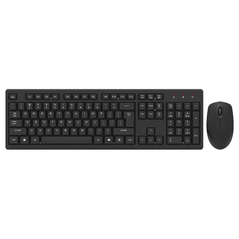 Home Keyboard USB Silent Keyboard Office Keyboard with Mouse without Battery (Black) - Image 1