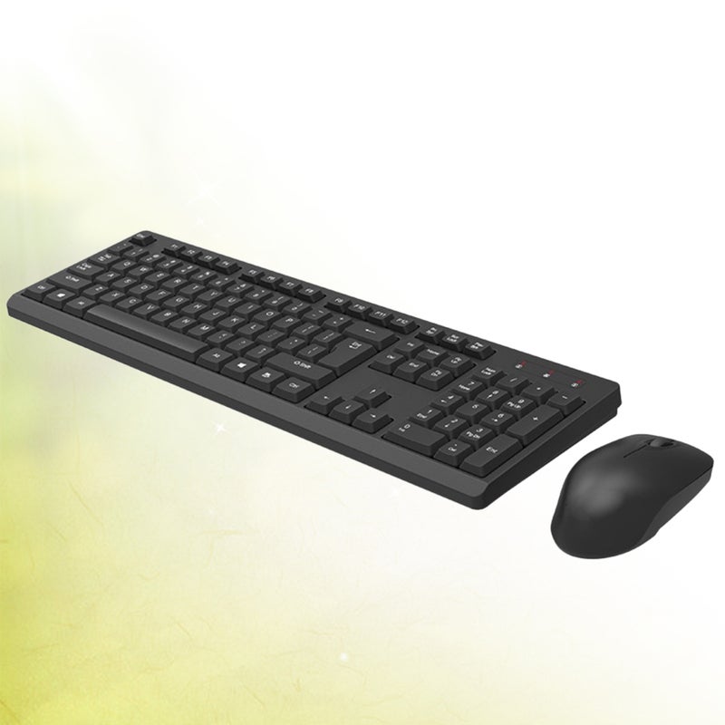 Home Keyboard USB Silent Keyboard Office Keyboard with Mouse without Battery (Black) - Image 3
