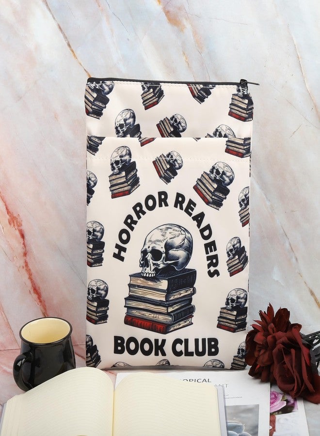 XYANFA Horror Readers Book Club Book Sleeve Skeleton and Books Halloween Book Lover Gift Skull Book Mystery Book Lovers Bookish Gift Book Cover Book Protector Pouch (Horror Readers Book Club) - Image 5