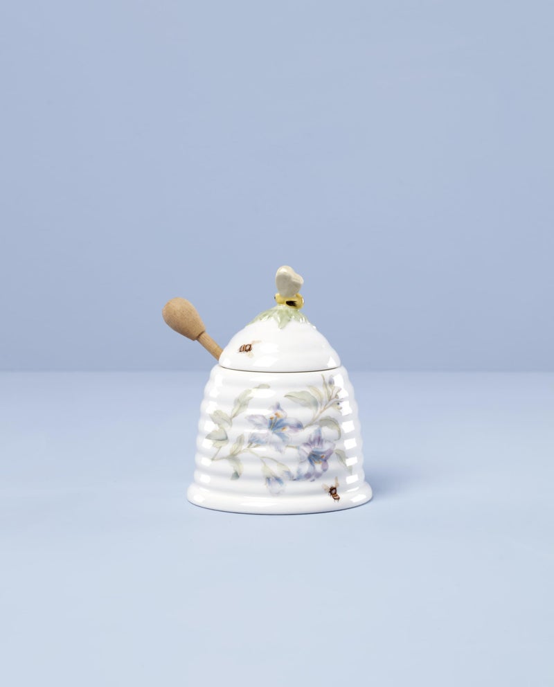 Lenox Home And Kitchen, Butterfly Meadow Beehive Honey Pot, Porcelain Material, Dishwasher Safe, Honey Jar, Honeypot, Bee And Flower Design, Bee Decor, Home Decor (White, 1 Piece, 10 Ounce Capacity) - Image 3