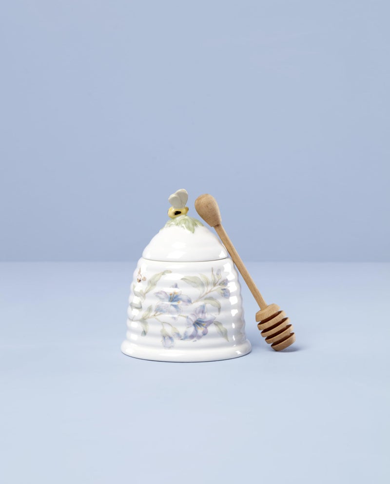Lenox Home And Kitchen, Butterfly Meadow Beehive Honey Pot, Porcelain Material, Dishwasher Safe, Honey Jar, Honeypot, Bee And Flower Design, Bee Decor, Home Decor (White, 1 Piece, 10 Ounce Capacity) - Image 4
