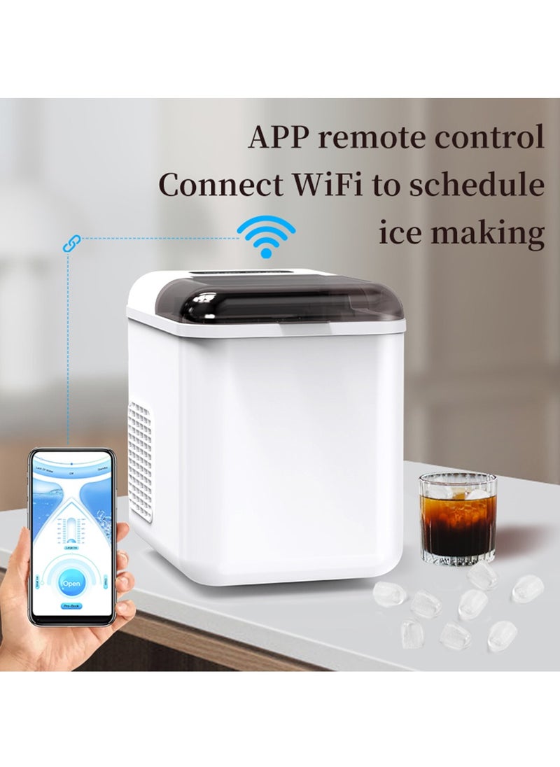CKGO Smart Ice Maker Machine Small and Large Bullet Ice 9pcs/6-8min Fast Ice Maker App Control Automatic Self-Cleaning with Ice Scoop for Home/Bars/Coffee Shop  - Image 3