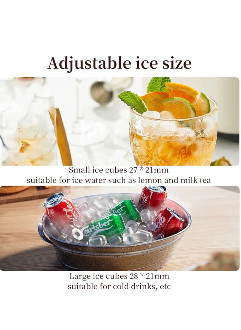 Smart Ice Maker Machine Small and Large Bullet Ice 9pcs/6-8min Fast Ice Maker App Control Automatic Self-Cleaning with Ice Scoop for Home/Bars/Coffee Shop