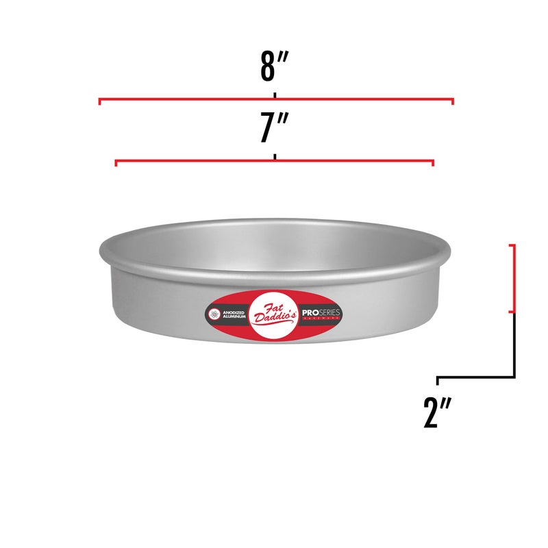 Fat Daddio's PRD-72 Round Cake Pan 7 x 2 Inch Silver - Image 3