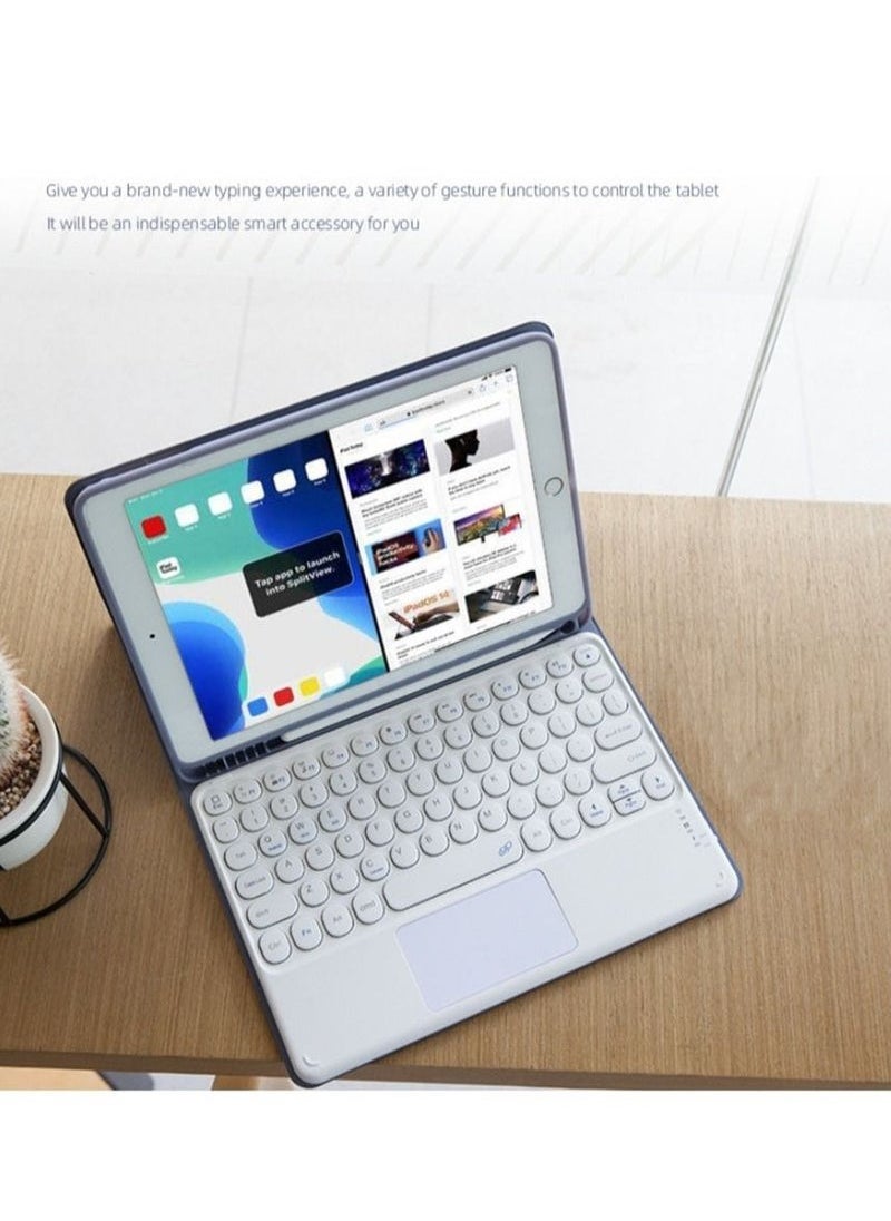 2021 11 Pro Round Keycap Wireless Bluetooth Touch Keyboard Case for Apple iPad