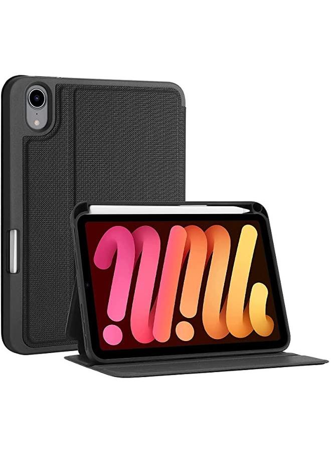 Procases ProCase iPad Mini 6 Case 8.3 Inch 2021 Case with Pencil Holder, Slim Protective Folio Stand Cover for 8.3 Inch iPad Mini 6th Generation 2021 Release -Black - Image 1