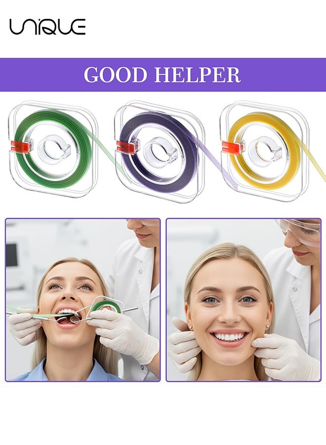 يونيك 3 لفائف شرائط تلميع الأسنان، 20 ميكرومتر، 30 ميكرومتر، 50 ميكرومتر، 6م لكل لفافة، شرائط تلميع الأسنان الكاشطة، شرائط تبييض الأسنان، شرائط تلميع الأسنان، ورق صنفرة الأسنان، أداة طحن بين الأسنان (خشنة، ناعمة، متوسطة، متعددة الألوان) - Image 5