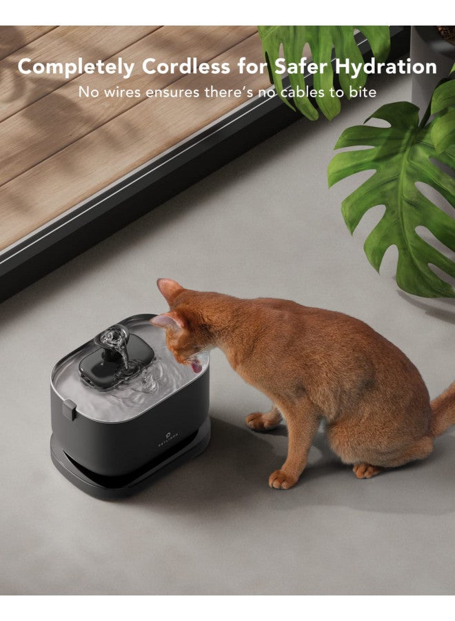 PETLIBRO PETLIBRO Cat Water Fountain, Wireless Pet Fountain Battery Operated,2.5L/84oz Dockstream Automatic Dog Water Dispenser for Drinking with Quiet Pump Inside Stainless Steel Tray Easy Clean BPA-Free  - Image 2