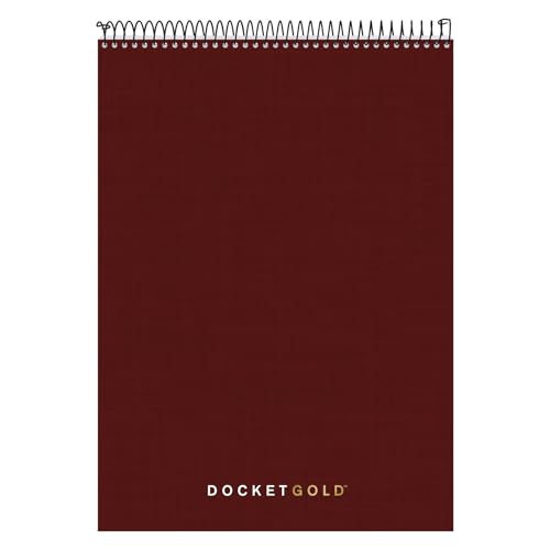 TOPS Docket Gold Project Planner, 8-1/2" x 11-3/4", Top-Wire Bound, Project Rule, Burgundy Cover, 70 Sheets (99701) - Image 1