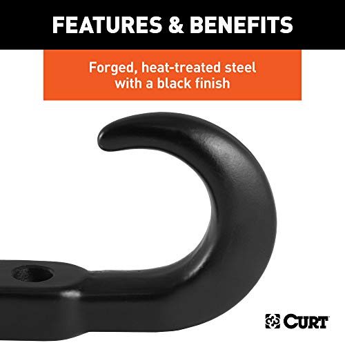 CURT 22430 Black Steel Tow Hook, 10,000 lbs Capacity - Image 4