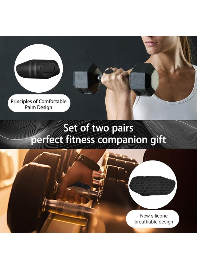 4PCS Grip for Weight Lifting Deadlift Rows-Rubber Anti-Slip Ergonomic Lifting Gloves for Men and Women Training Palm Protectors for Gym Intensive Training and Exercise - Image 2