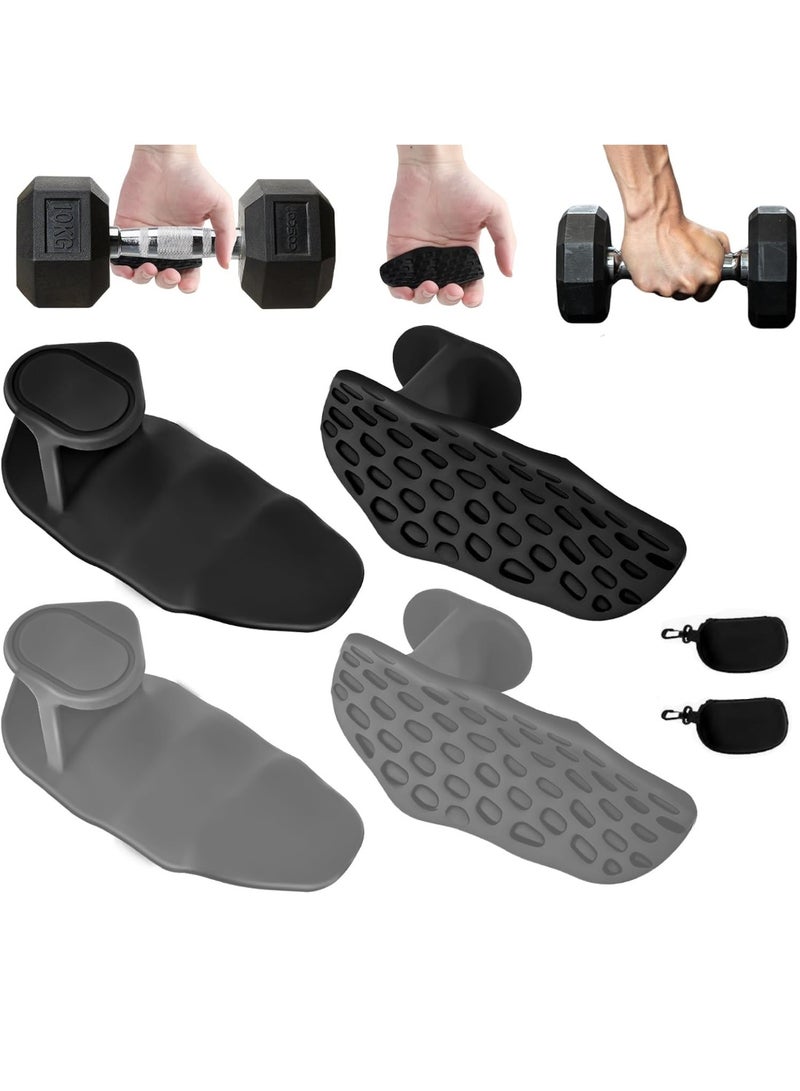 4PCS Grip for Weight Lifting Deadlift Rows-Rubber Anti-Slip Ergonomic Lifting Gloves for Men and Women Training Palm Protectors for Gym Intensive Training and Exercise - Image 1