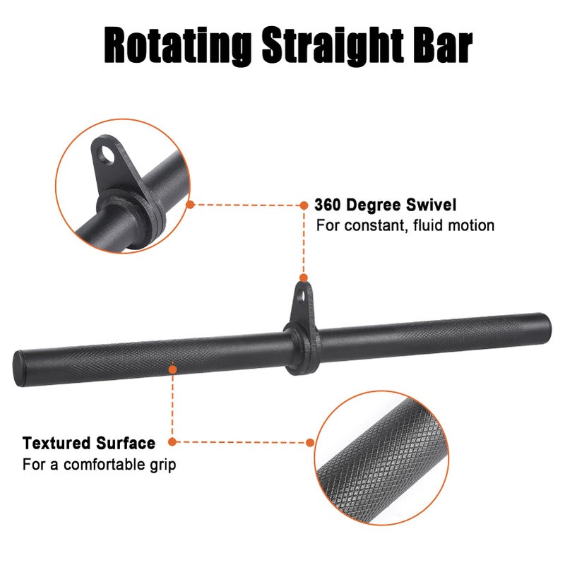 SERTT Workout Cable Machine Attachment for Home Gym, SERTT LAT Pulldown Attachments, Cable Accessories for Weight Training, Straight Pull Down Bar, Tricep Rope, Double D Row Handle, V-Shaped Bar - Image 3