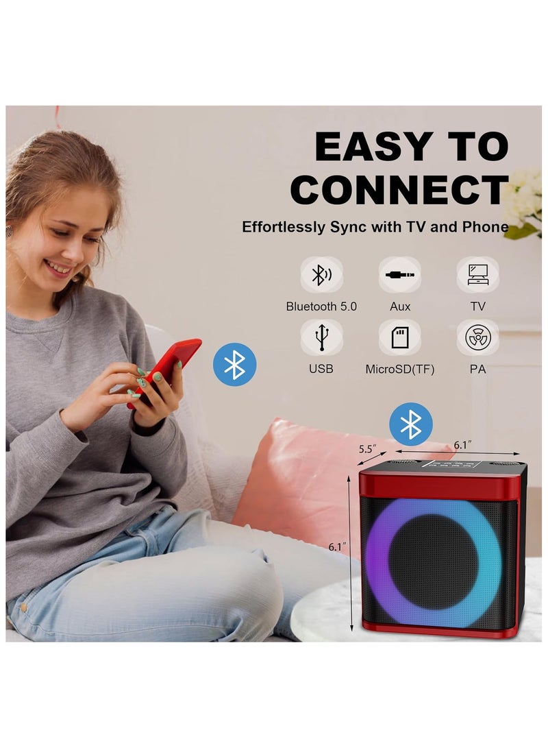 Portable Karaoke Machine with Wireless Microphone and Bluetooth Speaker, featuring RGB Lighting - Image 3