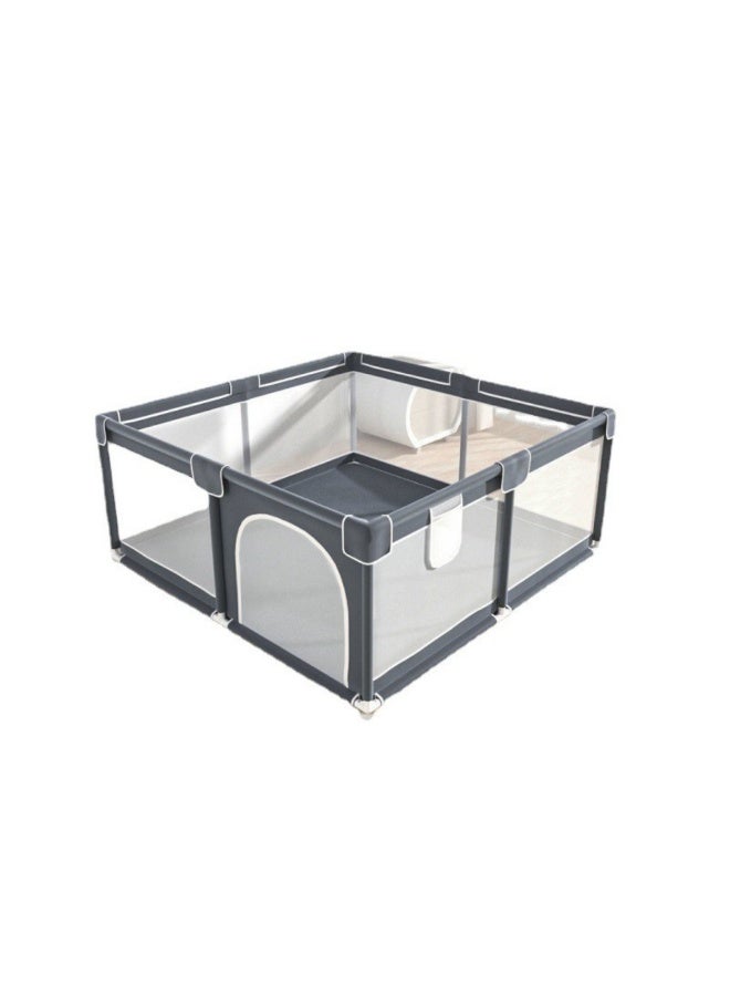 Baby Playpen with Gate, Indoor & Outdoor Kids Activity Center, Grey - Image 1