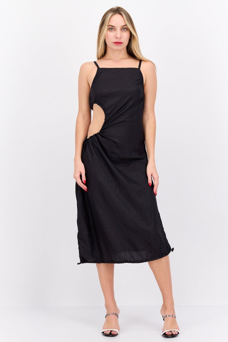 Motel Women Plain Midi Dress, Black - Image 1