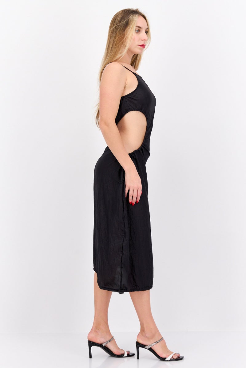 Motel Women Plain Midi Dress, Black - Image 3