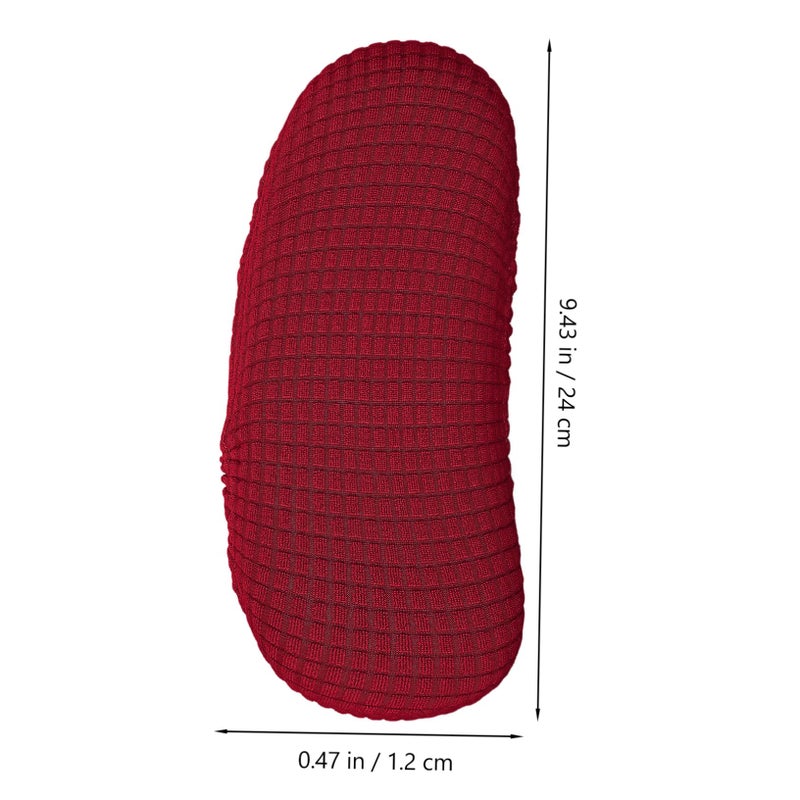 Modern Office Chair Armrest Covers Stretchable Padded Protector Secure Fit Wide Compatibility Red - Image 3
