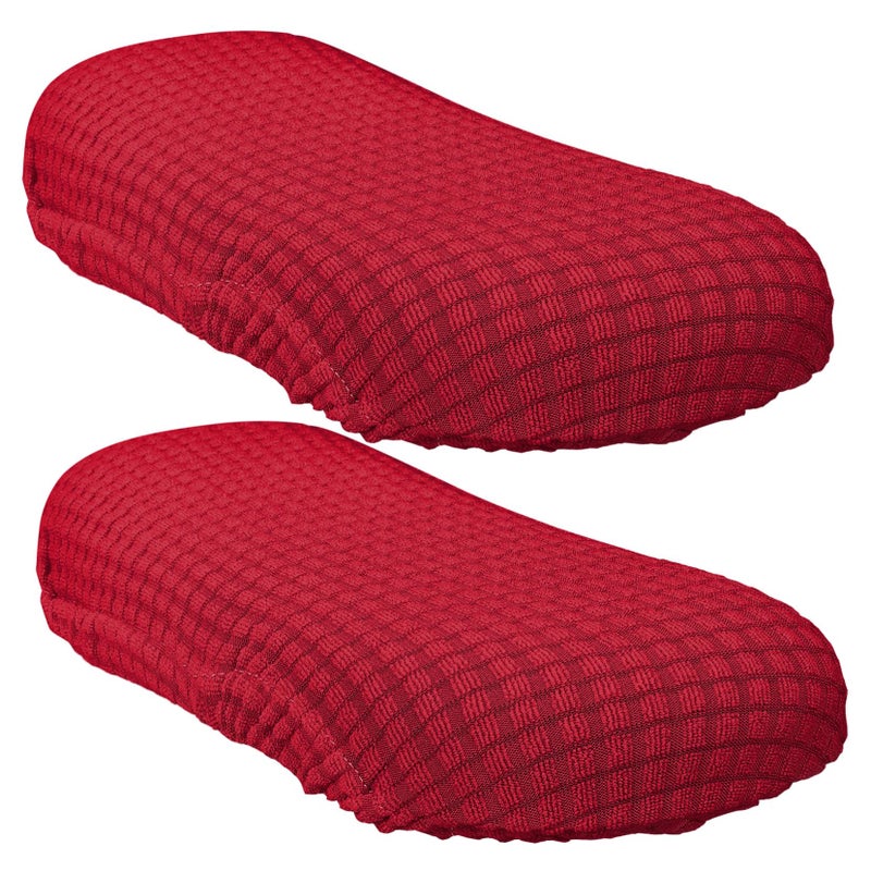 Modern Office Chair Armrest Covers Stretchable Padded Protector Secure Fit Wide Compatibility Red - Image 2