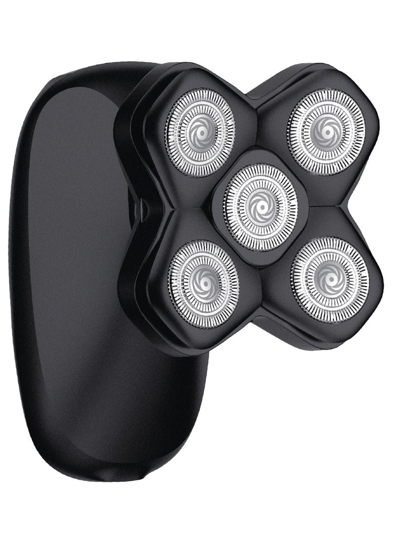 جرين ليون ماكينة حلاقة دوارة للاستخدام الجاف والرطب / مجموعة أدوات العناية 5 في 1 / محرك قوي بتيار مستمر 260 / مستويان للسرعة / شفرات دوارة حادة / استخدام لاسلكي لمدة ساعتين / مقاومة للماء / تقنية آمنة للبشرة / رؤوس حلاقة عائمة 360 درجة - أسود - Image 1