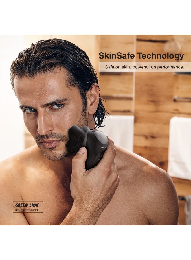 جرين ليون ماكينة حلاقة دوارة للاستخدام الجاف والرطب / مجموعة أدوات العناية 5 في 1 / محرك قوي بتيار مستمر 260 / مستويان للسرعة / شفرات دوارة حادة / استخدام لاسلكي لمدة ساعتين / مقاومة للماء / تقنية آمنة للبشرة / رؤوس حلاقة عائمة 360 درجة - أسود - Image 4