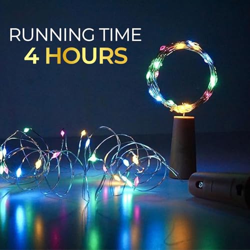 Lexton 20 LED Wine Bottle Cork Lights Copper Wire String Lights (Multicolor, Pack of 2) - Image 5