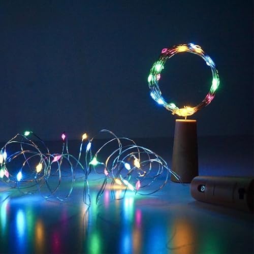 Lexton 20 LED Wine Bottle Cork Lights Copper Wire String Lights (Multicolor, Pack of 2) - Image 2