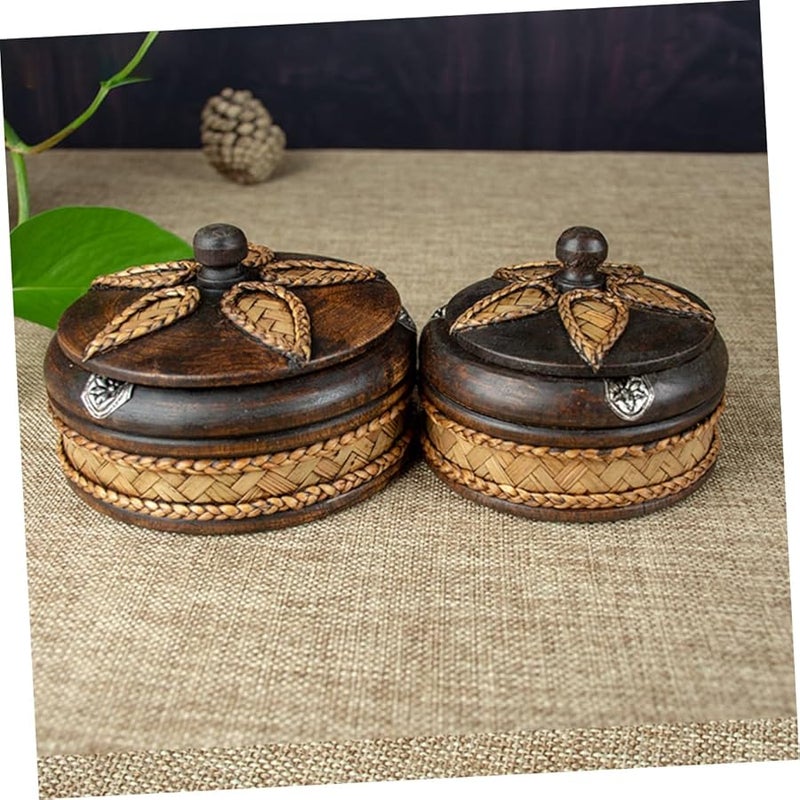 Handmade Thai Solid Wood Ashtray With Lid Retro Decorative Smoking Tray For Men - Image 5