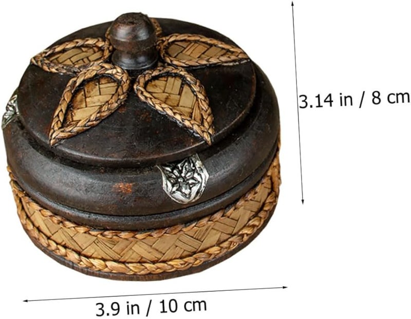 Handmade Thai Solid Wood Ashtray With Lid Retro Decorative Smoking Tray For Men - Image 3