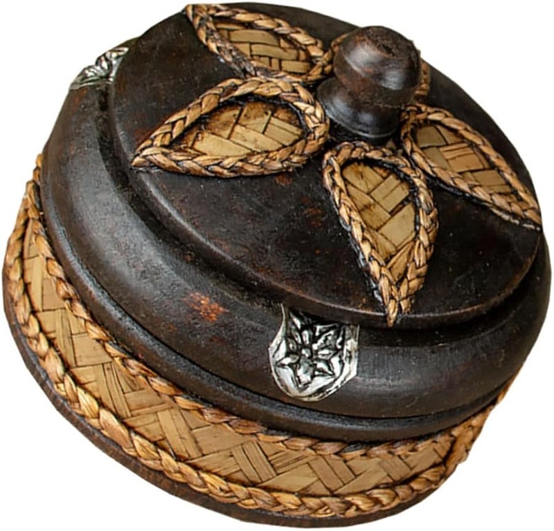 Handmade Thai Solid Wood Ashtray With Lid Retro Decorative Smoking Tray For Men - Image 1