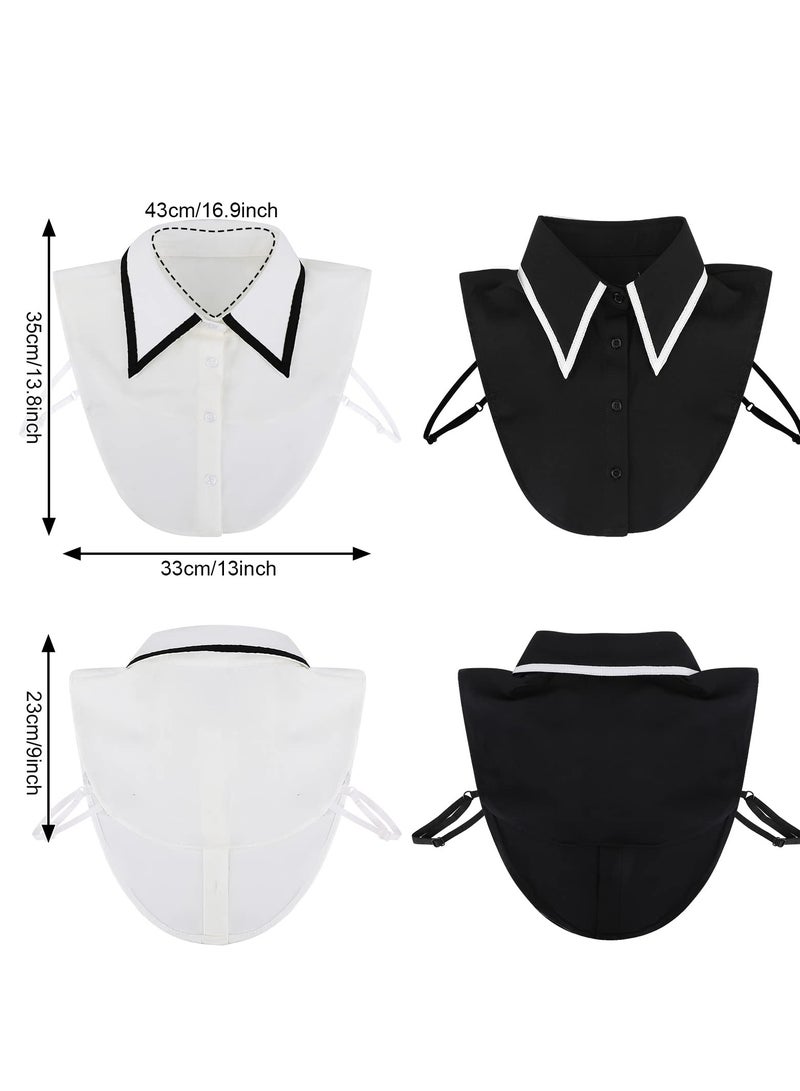 Detachable Dickey Collar for Women, Stylish Half Shirt Blouse, Chiffon Fake Collar in White and Black for Girls and Women, Versatile Fashion Accessory. - Image 5