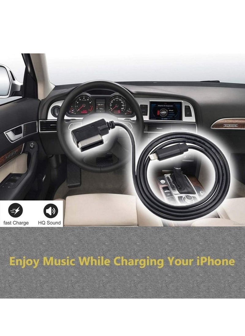 Vierex - AMI MMI Aux Cable - Compatible with Audi A3 A4 A5 A6 A7 A8 S4 S6 S8 Q5 Q7 R8 TT 2011-2016 with MMI 3G System - Image 1