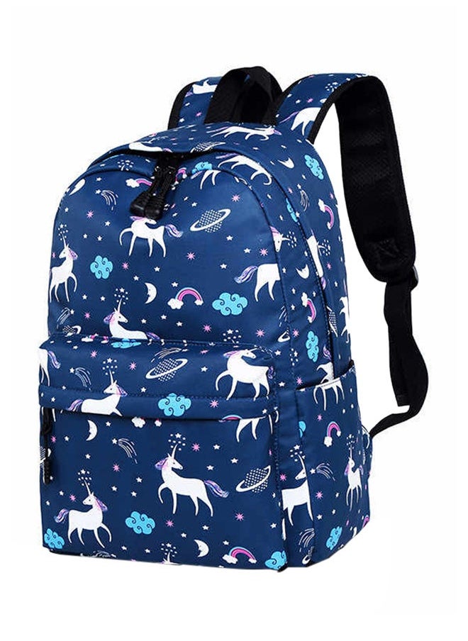 NIBEMINENT 3-Piece Unicorn Printed Backpack Set Blue/White/Pink  - Image 4