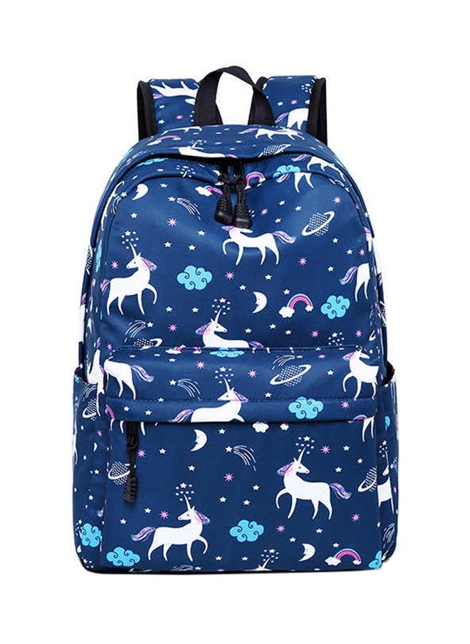 NIBEMINENT 3-Piece Unicorn Printed Backpack Set Blue/White/Pink  - Image 2