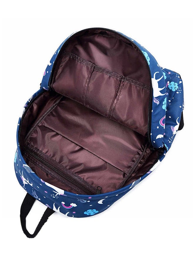 NIBEMINENT 3-Piece Unicorn Printed Backpack Set Blue/White/Pink  - Image 3