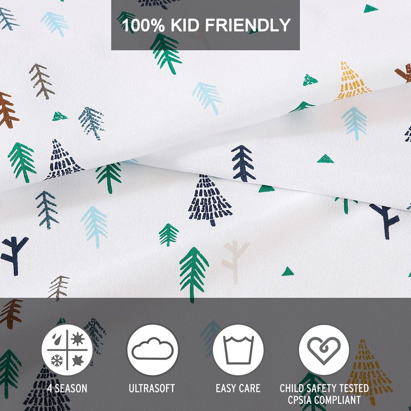 إدي بوار Eddie Bauer Kids - Queen Sheets مقاومة للأطفال الفراش المثالية لمجموعة الفراش طفل (Dreamland Green Queen) - Image 3