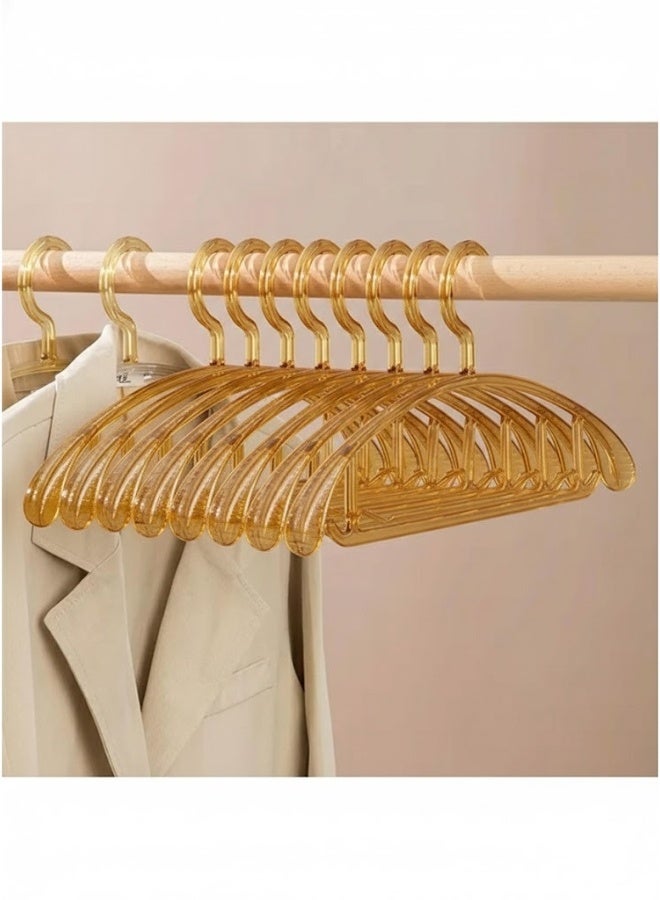 هابي هوم طقم من 5 قطع من الشماعات الأكريليك لتعليق الملابس والمعاطف والفساتين مقاومة للكسر بتصميم انسيابي وعريض علاقات أنيقة وعملية لتنظيم الدولاب وحماية الملابس من الانزلاق والتجعد - Image 1