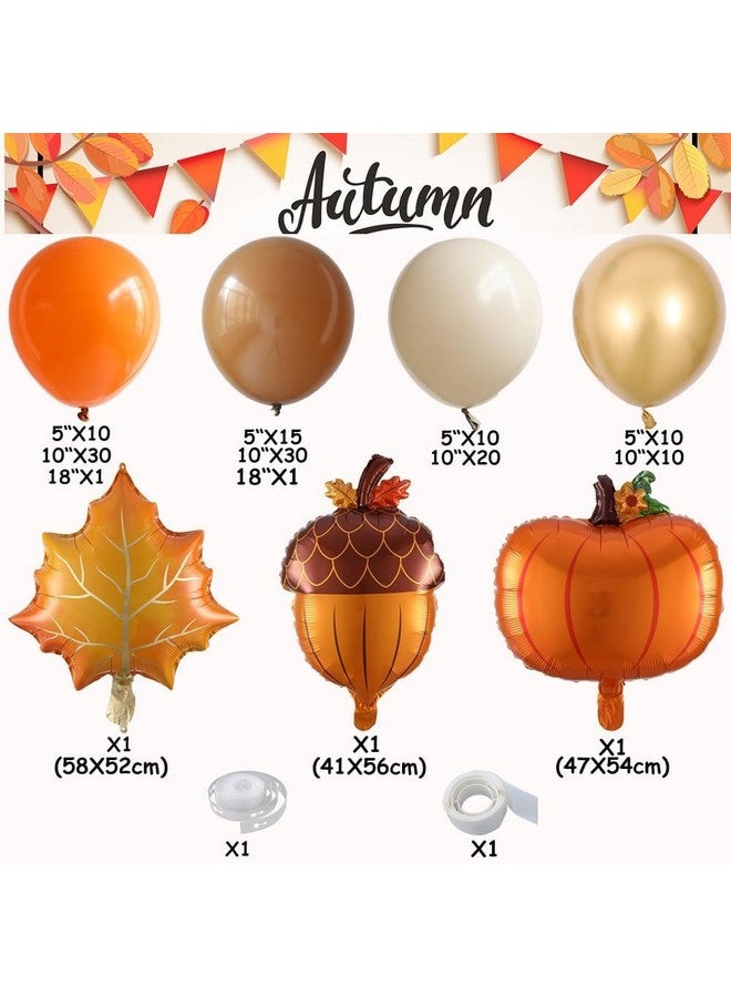 GIHOO Fall Thanksgiving Balloons Garland Arch Kit 155Pcs Orange Coffee Brown White Sand Boho Balloons For Autumn Birthday Hello Fall Thanksgiving Baby Shower Friendsgiving Party Decorations - Image 2