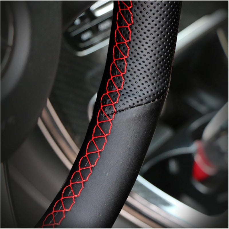 Microfiber Leather Steering Wheel Cover for fit for Megane 3 (2009-2014), Scenic (2010-2015), Fluence ZE (2009-2016) - Style Comfort and Grip(B-Yellow Thread) - Image 5