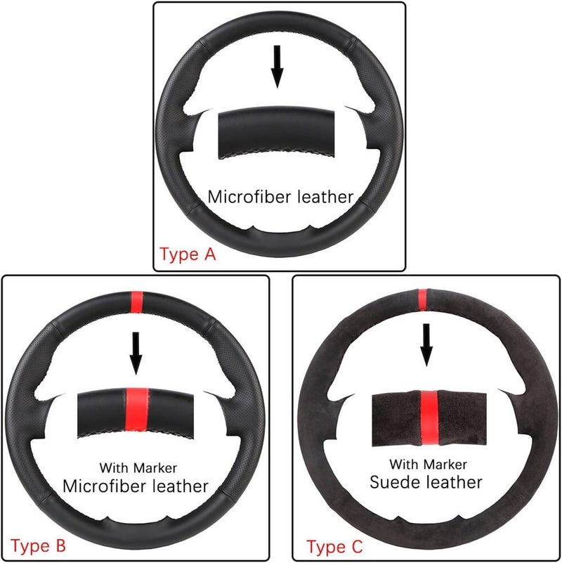 Microfiber Leather Steering Wheel Cover for fit for Megane 3 (2009-2014), Scenic (2010-2015), Fluence ZE (2009-2016) - Style Comfort and Grip(B-Yellow Thread) - Image 3